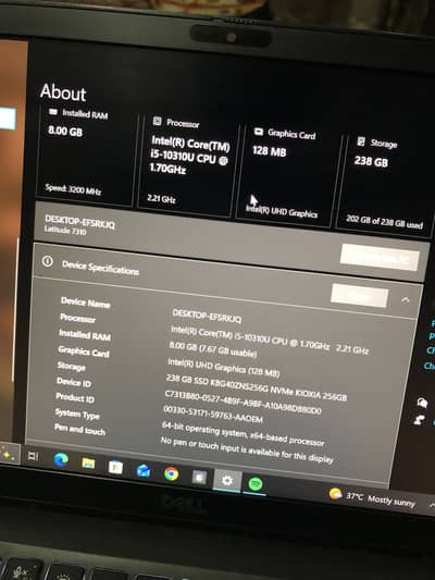 Dell latitude 7310 i5 10th Gen
