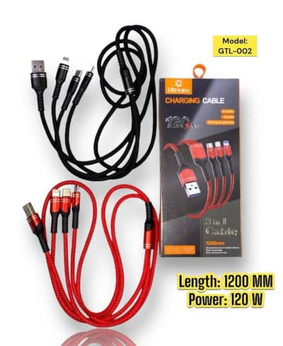 3 in 1 Fast Charging Cable Type-C + Lightning + Micro USB 3i in 1