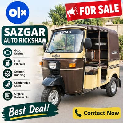 Sazgar Auto Rickshaw – Petrol + LPG – Good Condition