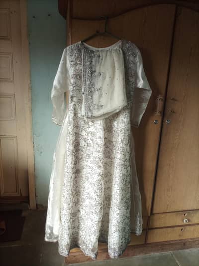 White Bridal Maxi- Silver work