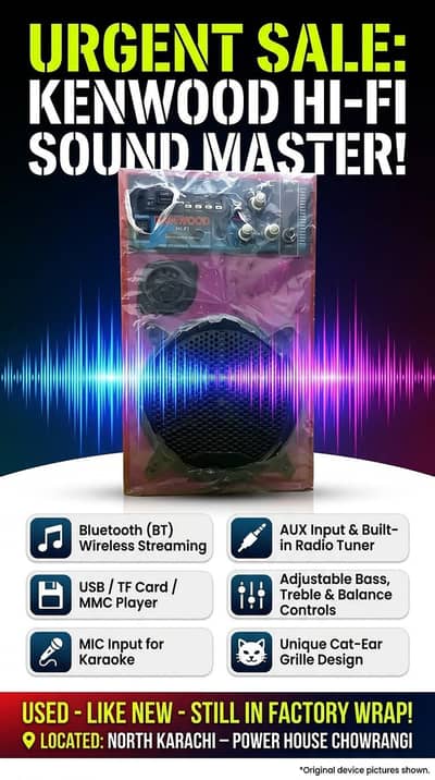 Kenwood Hi-Fi Sound Master Bluetooth Speaker | USB/TF/MMC Player