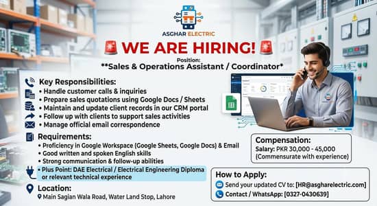 sales and operation assistant/ coordinator