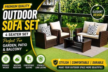  Premium Outdoor Sofa Set | Stylish & Elegant Patio Furniture