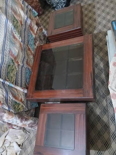 wooden table set of 3