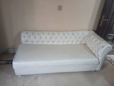 White pure leather Sofa