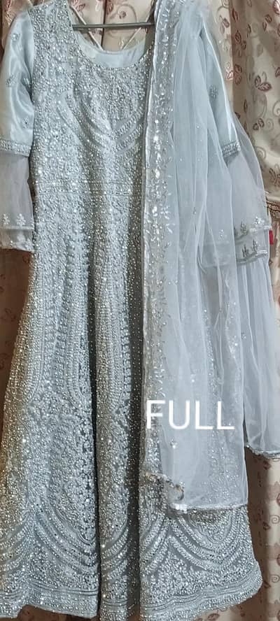 Silver grey bridal maxi