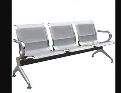 3-Seater Metal Waiting Chair | Office Reception Sofa | Heavy Duty Ben