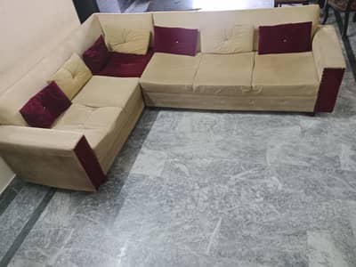 Beautiful L Shape Sofa Velvet Good Condition – 33,000 PKR