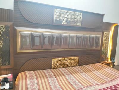 walnut wood furniture sightly used king size bed