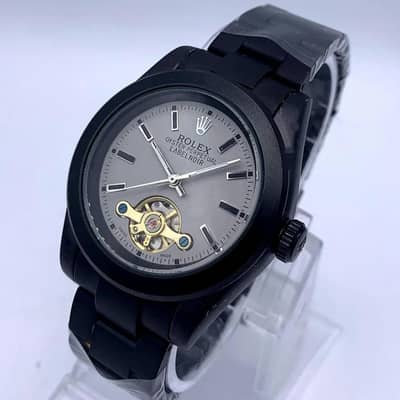 Black Automatic Watch - Tourbillon Design - For Men - Box Pack