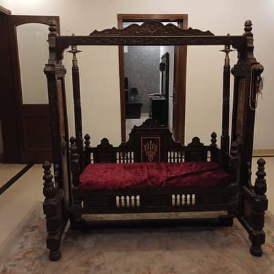 wooden jhoola swing pure sheesham carving