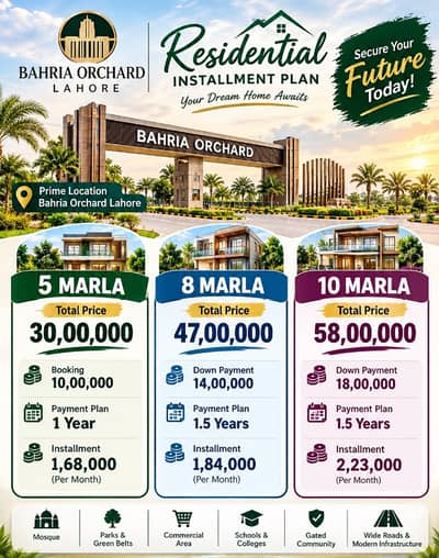 5 marla plot for sale in bahria orchard