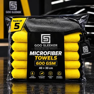 Premium Microfiber Towels – 600 GSM (Pack of 5)