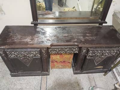 used furniture urgent for sale one dressing table and tv trali  solid
