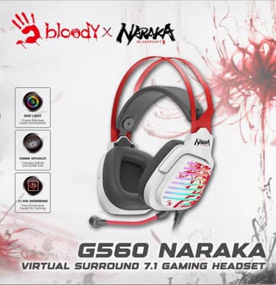 Bloody G560 Naraka 7.1 Virtual Surround Sound RGB Gaming Headphones