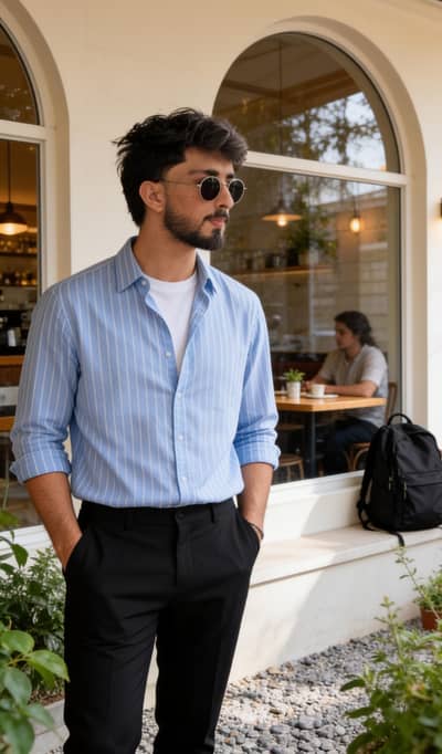 blue mens shirt