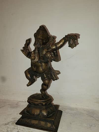 vintage Dancing Ganesha Sculpture