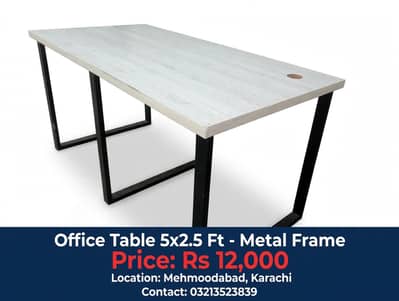 Table For Sale - Heavy Duty Metal Frame (5 x 2.5 Ft)*