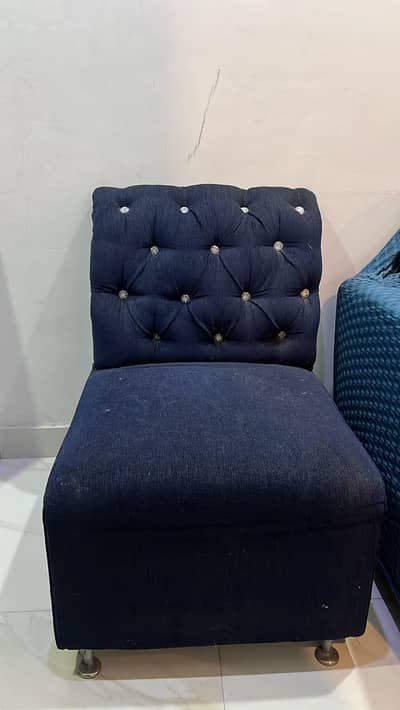 single seater sofas for sale dark blue colour