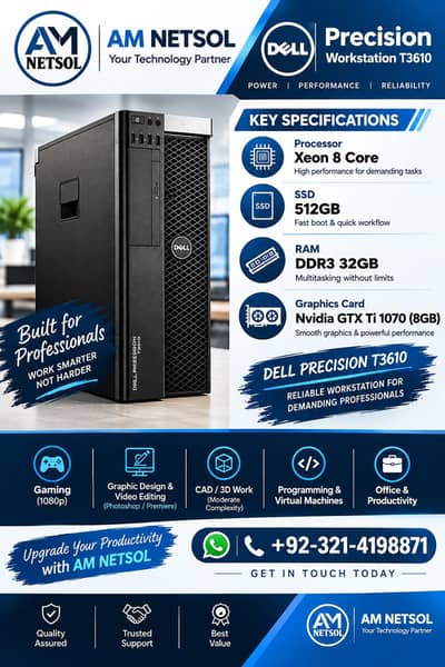 Dell Precision T3610 Workstation with Nvidia 8GB Graphic Card