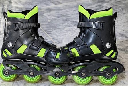 Used Inline Skates – Size 39, Black & Green