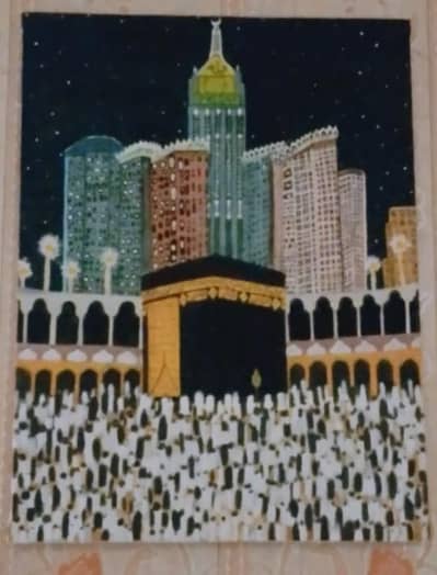 khoobsurat hand made Khana Kaba clock tower painting-home decore.
