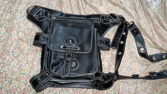 biker waist bag leather side bag