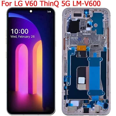 LG V60 ThinQ 5G original Screen panal With Body