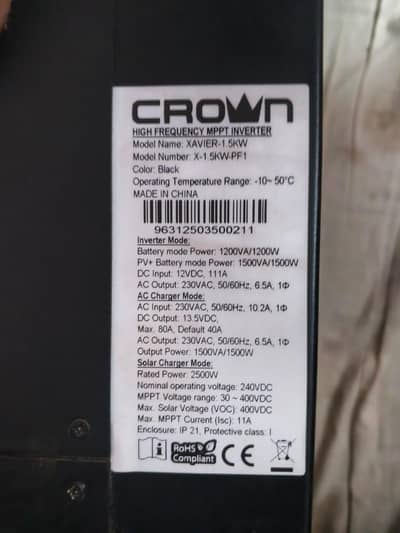 Crown High Frequency MPPT Inverter