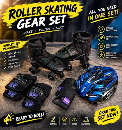 Roller Skates Set with Helmet & Safety Pads