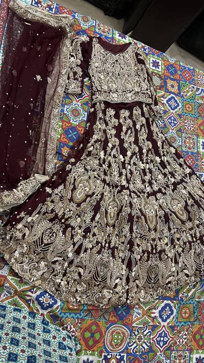 Full heavy bridal dress for barat