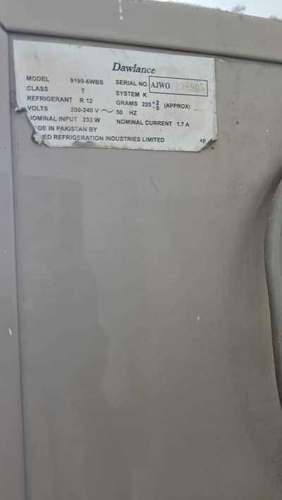 Dawlance Refrigerator / Fridge Model 9199-6WBS for Sale