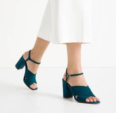 Stylish Teal Green Block Heel Sandals | Ladies Shoes