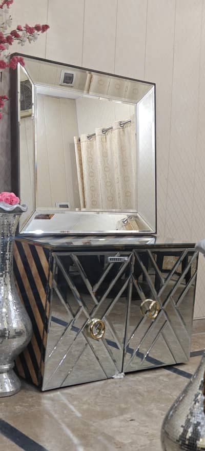 Wall Mirror with Solid Wooden Frame (42x42 Inches)