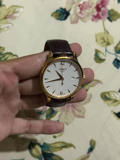 Original Tissot 1853 Men’s Watch  Gold Tone, White Dial, Brown Leather