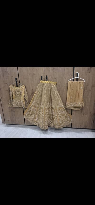 Heavy Golden Bridal Lehenga