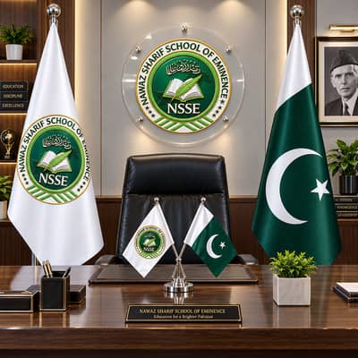 Premium Custom Company & School Logo Flags with 7ft Office Pole Lahor