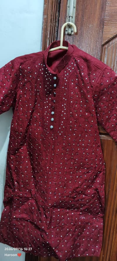 Party wear dress maroon colour