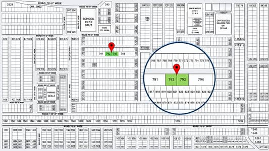 Premium 2 Kanal Pair Residential Plots No. 792 + 793 for Sale in Y Block, DHA Phase 7 Lahore