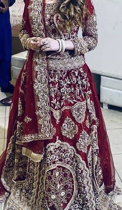 Beautiful Bridal Lehenga – Maroon & Golden
