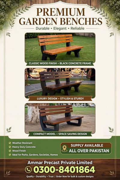 outdoor garden Banch chairs table etc. . .