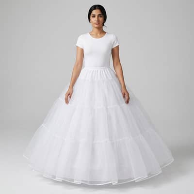 Premium White Petticoat / Cancan Skirt for Maxi with Single Ring