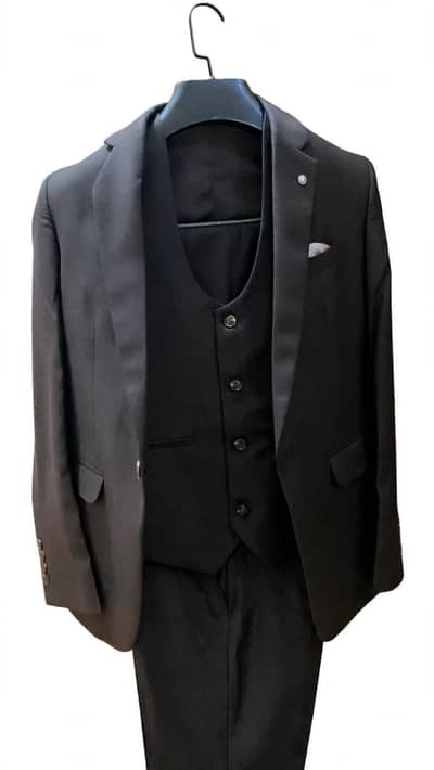 Men's Eye Original Dark Grey 3 Piece Coat Pant Waistcoat Size 32