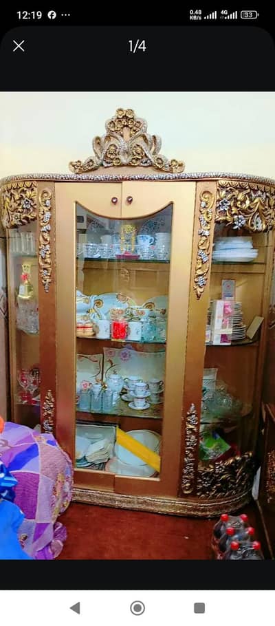 Beautiful and elegant Wooden Crockery  Cabinet with Glass Doors