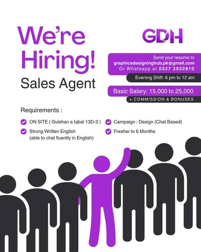 Sales Executive Required for Graphical Design Hub)