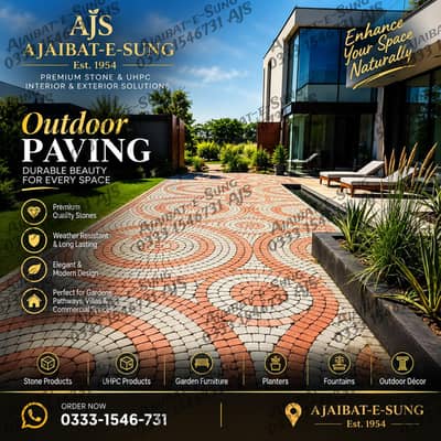 PREMIUM OUTDOOR CONCRETE TUFF TILE PAVING | ELEGANT STONE FLOORING