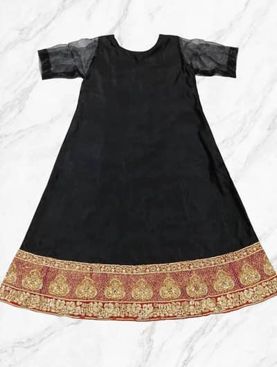 party wear jet black  and red maroon heagy work