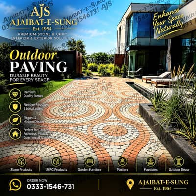 PREMIUM OUTDOOR CONCRETE TUFF TILE PAVING | ELEGANT STONE FLOORING