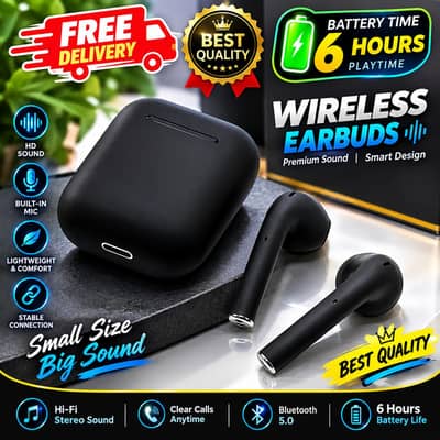 Premium Wireless Earbuds – 8 Hours Battery | Free Delivery