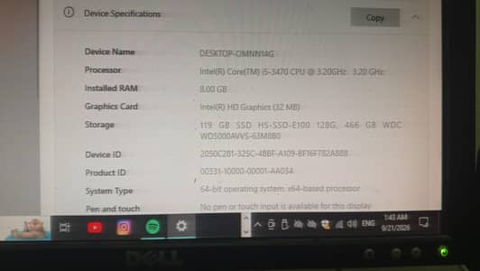 Dell OptiPlex 3010 Core i5 3rd Gen | 8GB RAM | SSD + HDD
